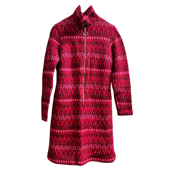 Vintage Iceland Jersey Modeller Pure New Wool Geometric Pattern Sweater Dress M - Picture 4 of 14